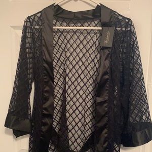 Fredericks of Hollywood sheer & satin robe